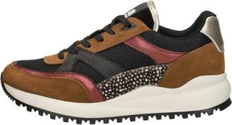 Maruti Suede Cognac Zwart Rum Schoen - Dames - Sneakers - Veelkleurig - 36 EU - Su&egrave;de - Schoenen