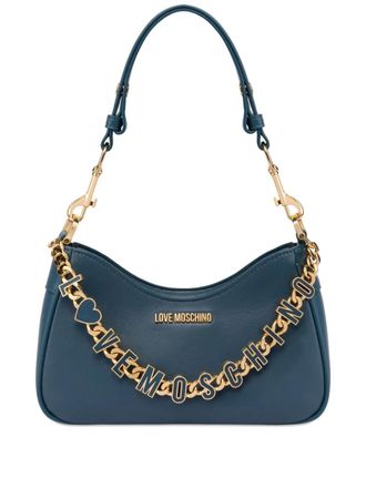 Love Moschino logo-lettering shoulder bag - Blue