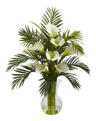 Nearly Natural Calla Lily & Palm Combo