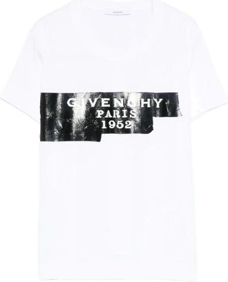 Givenchy Paris 1952 Grafisch T-shirt - Dames - T-shirts - Wit - S - Katoen - Tops