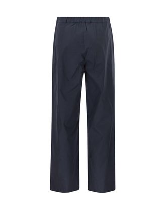Max Mara Womens Drawstring Trousers Midnight Blue Cotton