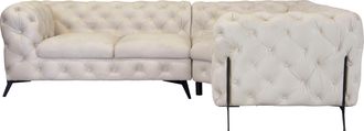 HOME AFFAIRE Chesterfield-Sofa »Amaury L-Form« Chesterfield-Optik, Breite/Tiefe je 262 cm, Fussfarbe wählbar