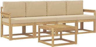 vidaXL Conjunto De Sof&aacute;s De Exterior 5 Uds. Y Beige Vidaxl