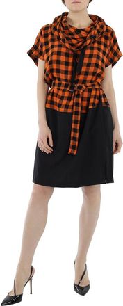 Kenzo Wool Blend Check Snood Dress, Brand Size 38 (US Size 6)