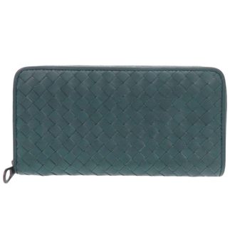 Bottega Veneta Blue Leather Long Wallet (Bi-Fold) (Pre-Owned)