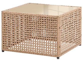 Beliani Mesa de centro de jard&iacute;n 66 cm 66 cm Beige