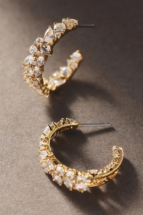 Nadri Runway Cluster Hoop Earrings