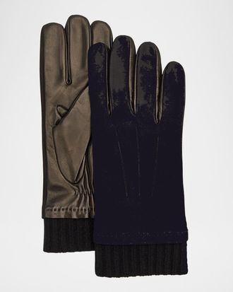 Portolano Men & apos;s Suede and Napa Leather Gloves