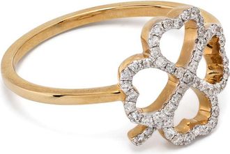 Yvonne Léon 18K Yellow Gold Bague Fil Trèfle Diamond Ring - Womens - 18kt Yellow Gold/Diamond