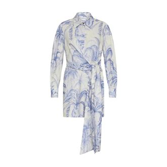 Marella Midi Overhemdjurk - Dames - Shirt Kleedjes - Blauw - M - Kleedjes
