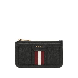 Bally Wallets & Cardholders, female, Black, Size: ONE SIZE Black Leather Zip Card Holder Wallet