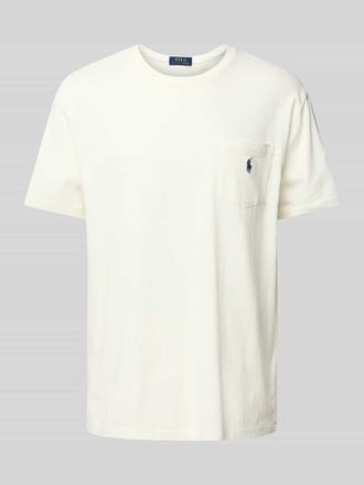 Polo Ralph Lauren Regular Fit T-Shirt aus Baumwoll-Leinen-Mix in Offwhite, Gr&ouml;&szlig;e XL