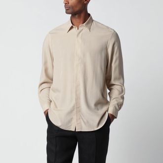 Lardini Beige linen-blend shirt