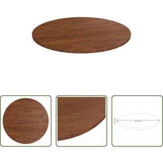 vidaXL Piano in rovere - Piano Tavolo Rotondo Marrone Scuro &Oslash;60x1,5 cm Rovere Trattato