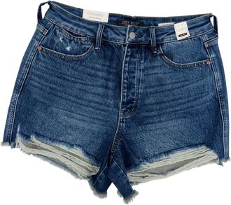 Judy Blue Womens Rigid Magic Cut Off Denim Shorts In Medium Wash Blue
