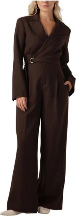 Notre-V Jumpsuits & Playsuits, Dames, Bruin, S, Wol, Veelzijdige Bruine Jumpsuit voor Herfst/Winter