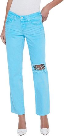 L'agence Nevia Low-Rise Slouch Straight Aqua Distress Jean