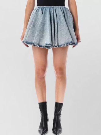 Haikure denim flared mini skirt