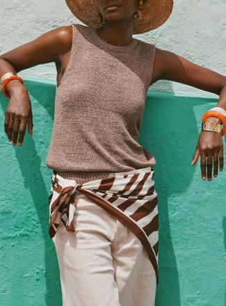 Simons Womens Two-tone zebra scarf