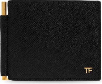 Tom Ford Grained Leather Card Holder - Heren - Portefeuilles - Zwart - ONE Size - Leer - Accessoires