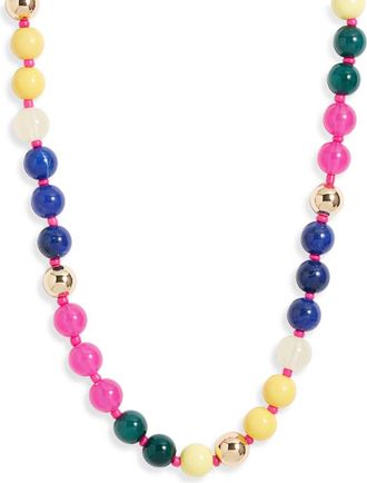 Nordstrom Round Beaded Necklace in Bright Multi- Gold at Nordstrom