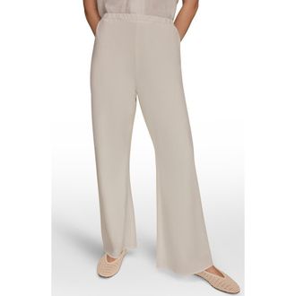 DKNY Linen Blend Ankle Wide Leg Pants in Cream at Nordstrom, Size X-Small