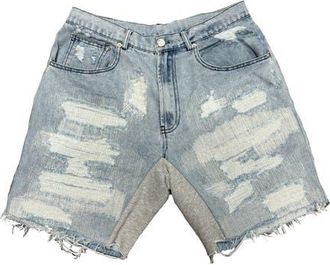 RETROVERT Denim Distressed Shorts in Blue at Nordstrom, Size Xx-Large