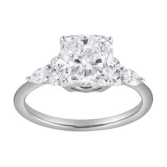 LuvMyJewelry Victoria 14K Gold 2.30 Ct Cushion Lab Grown Diamond Engagement Ring in 14K White Gold at Nordstrom, Size 7