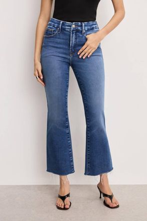 Good American Soft Tech Cropped Mini Boot Jeans In Indigo818