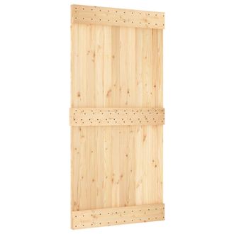 vidaXL Puerta Corredera Narvik Natural Y Negro 100 X 210 Cm (213,5 Cm) Vidaxl