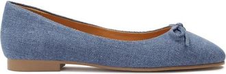Kazar Denim ballerinas met strik - Dames - Ballerinas - Blauw - 37 EU - Denim - Schoenen