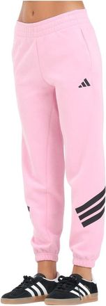 adidas Broeken, Dames, Roze, XS, Leer, Roze Sportieve Broek Future Icons