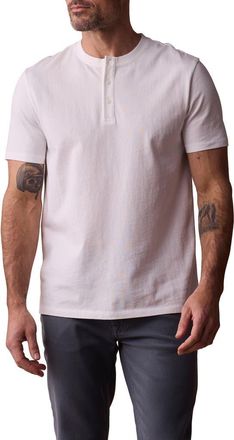 The Normal Brand Henley T-Shirt in White at Nordstrom, Size Medium R