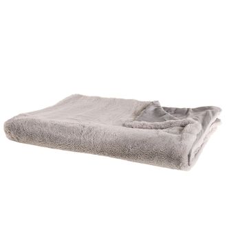 Beliani Beliani - Manta De Tejido De Poli&eacute;ster Gris 150 X 200 Cm Mullido Suave Dormitorio Sala De Estar Moderna Chaab