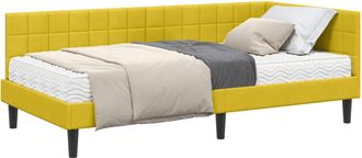 vidaXL Estructura De Cama Esquina Con Colch&oacute;n 2 Uds. Amarillo Vidaxl