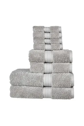 Christy Renaissance Luxury 675GSM Egyptian Cotton 8 Piece Towel Bale in Mid Grey