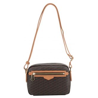 Pourchet Tassen, Dames, Bruin, ONE Size, Leer, Waves Small Crossbody Bag