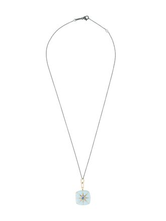 Monica Rich Kosann enamel cushion sapphire locket necklace - women - Gold/Blue Sapphire - One Size