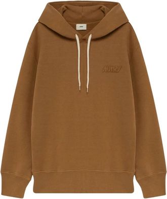 Autry Hazelnoot Fleece Katoenen Hoodie - Dames - Hoodies - Bruin - XS - Katoen - Hoodies & sweatvesten