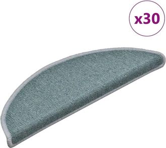 vidaXL vidaXL Tappetini per scale 30 pz 56x17x3 cm Blu mare Semicircolari
