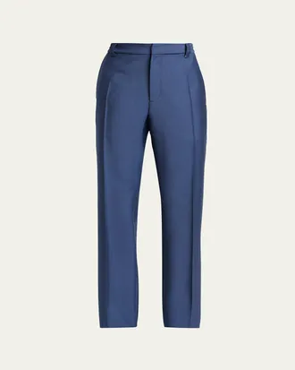 Versace Mens Wool Pleated Trousers
