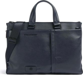 Piquadro Tassen, Heren, Blauw, ONE Size, Katoen, Slim Laptop Tas 15.6