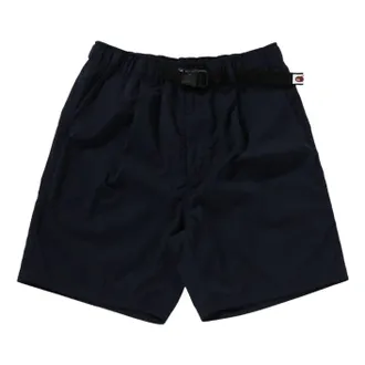 A Bathing Ape Belt 1 Pleat Elasticated Relaxed Fit Shorts Navy 0ZXSPM318531QNYX