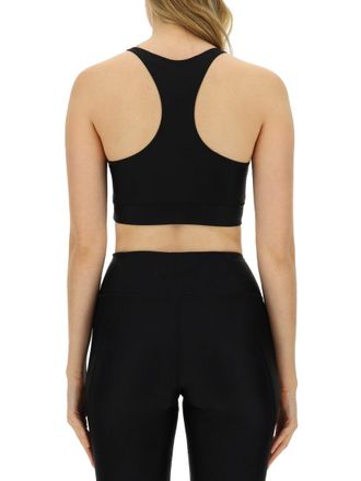 Rotate Fitted Polyamide Crop Top - Black