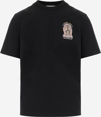 Casablanca Black Crewneck Graphic T-Shirt