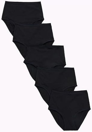 Pact Everyday High Rise Brief 5-pack Womens Underwear Black : SM, Cotton/Elastane