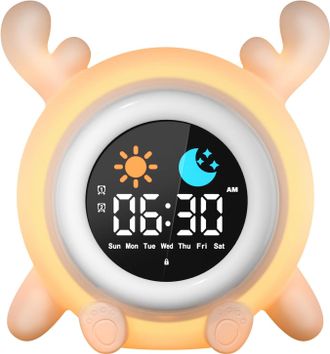 OEM Reloj Despertador Educativo Para Ni&ntilde;os Con Funciones De D&iacute;a Y Noche, Alarma De 12/24 Horas, Brillo De Pantalla Ajustable, Retroiluminaci&oacute;n De 7 Colore