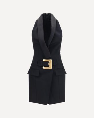 Balmain Grain de poudre belted Dress Female 36