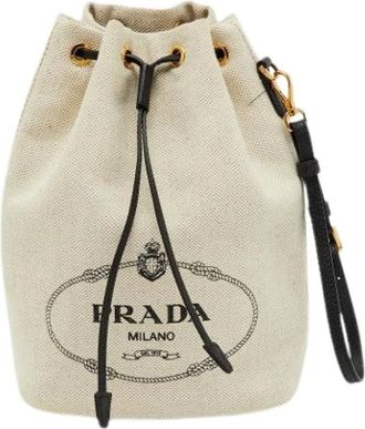 Prada Pre-owned Bucket Bags, female, White, Size: ONE SIZE Pre-owned Vintage Bucket Bag
