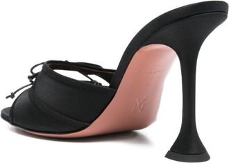 Amina Muaddi Womens Slip-On Sandals Eleonora 95 Black Silk